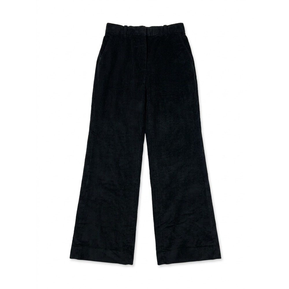 COS Corduroy Trousers Women Size 6 Black Excellent Wide Leg High Rise Pants